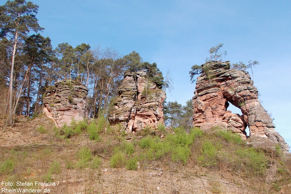 Pfälzerwald: Schillerfelsen bei Dahn - Foto: Stefan Frerichs / RheinWanderer.de