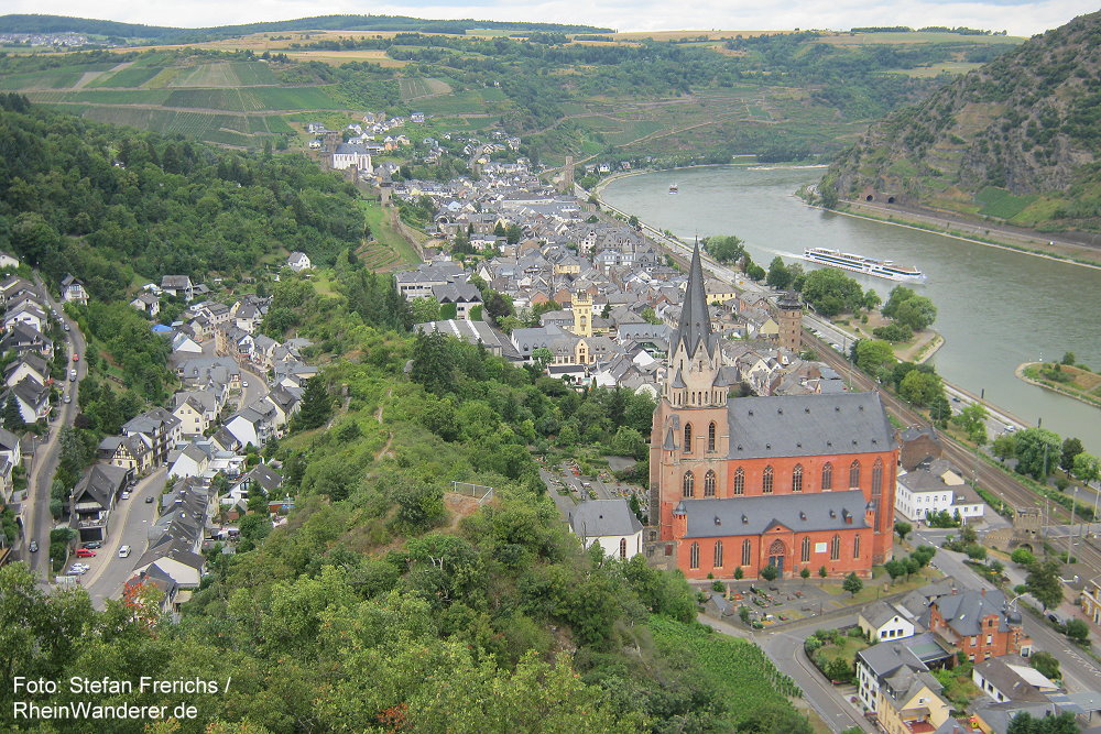 Mittelrhein: Blick auf Oberwesel - Foto: Stefan Frerichs / RheinWanderer.de