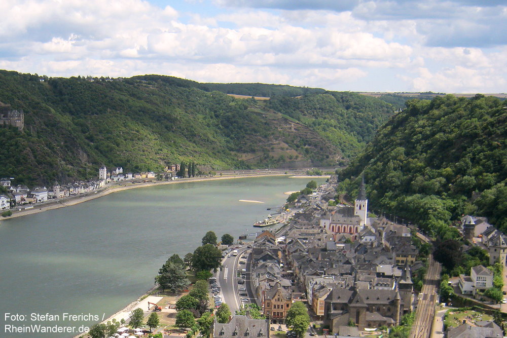 Mittelrhein: Blick von Burg Rheinfels auf Sankt Goar - Foto: Stefan Frerichs / RheinWanderer.de