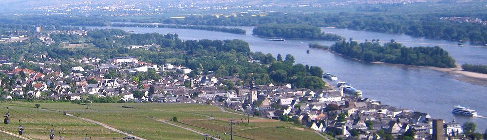 Inselrhein: Blick auf Rüdesheim - Foto: Stefan Frerichs / RheinWanderer.de