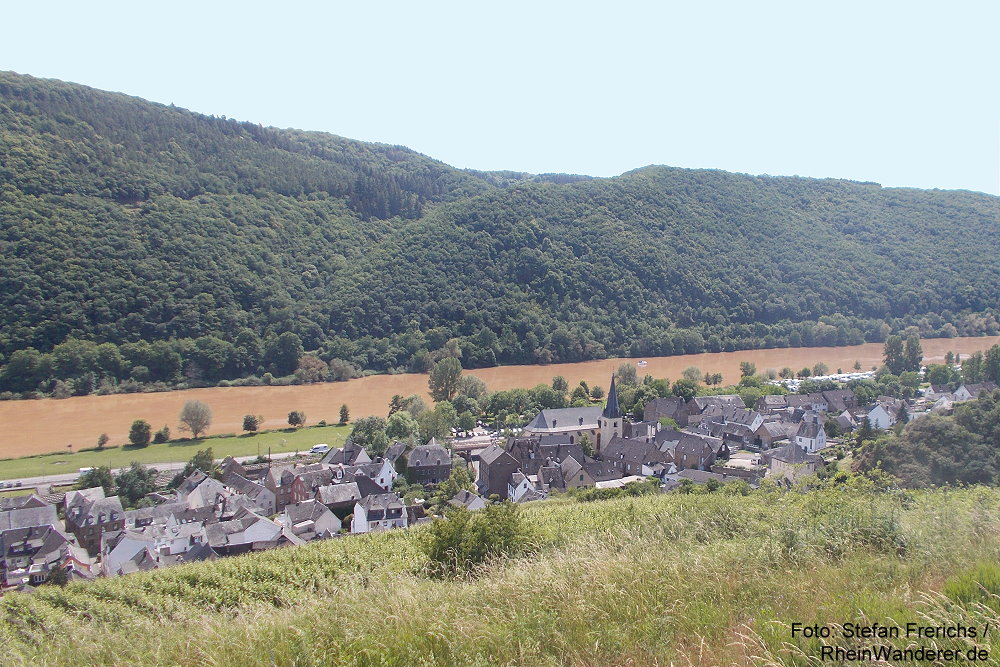 Mosel: Blick auf Pommern - Foto: Stefan Frerichs / RheinWanderer.de