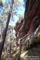 Pfälzerwald: Felswand der Retschelfelsen bei Bruchweiler-Bärenbach - Foto: Stefan Frerichs / RheinWanderer.de