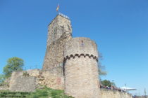 Pfälzerwald: Bergfried und Eckturm der Wachtenburg - Foto: Stefan Frerichs / RheinWanderer.de