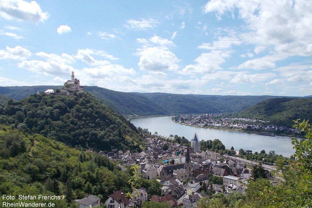 Mittelrhein: Blick auf Braubach und Marksburg - Foto: Stefan Frerichs / RheinWanderer.de