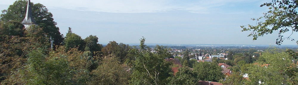 Odenwald: Blick auf Jugenheim mit Bergkirche - Foto: Stefan Frerichs / RheinWanderer.de