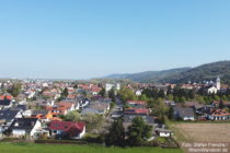 Odenwald: Blick auf Hemsbach an der Bergstraße - Foto: Stefan Frerichs / RheinWanderer.de