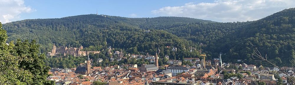 Odenwald: Blick auf Altstadt und Schloss von Heidelberg - Foto: Stefan Frerichs / RheinWanderer.de
