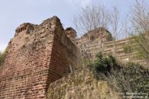 Pfälzerwald: Vorburg der Burgruine Drachenfels - Foto: Stefan Frerichs / RheinWanderer.de